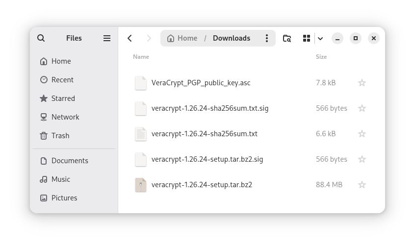 VeraCrypt Download-Dateien