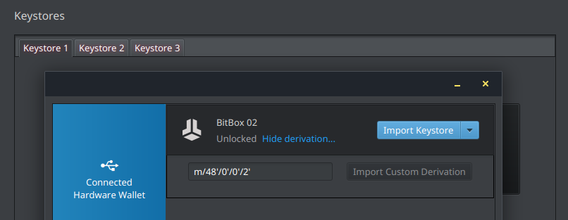 BitBox in Sparrow importieren