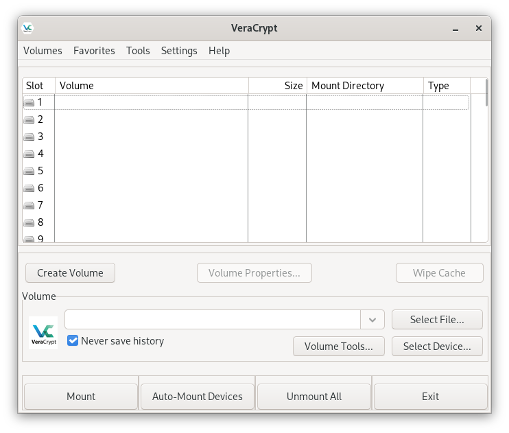 VeraCrypt GUI