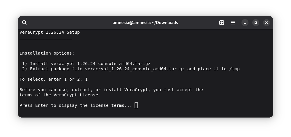 VeraCrypt Installation